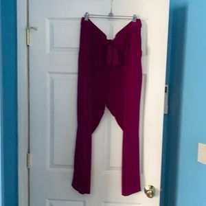 Express: Fuchsia tie wasted pants